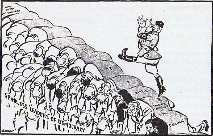 "Spineless Leaders of Democracy (Karikatur von David Low, 8. Juli 1936)